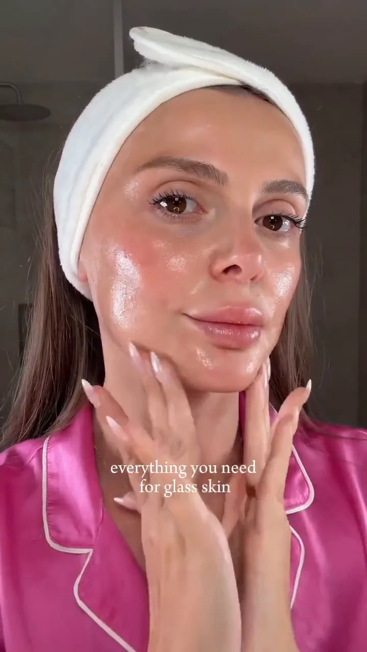 CA Agency creator with a glass-skin glow in a premium skincare campaign video