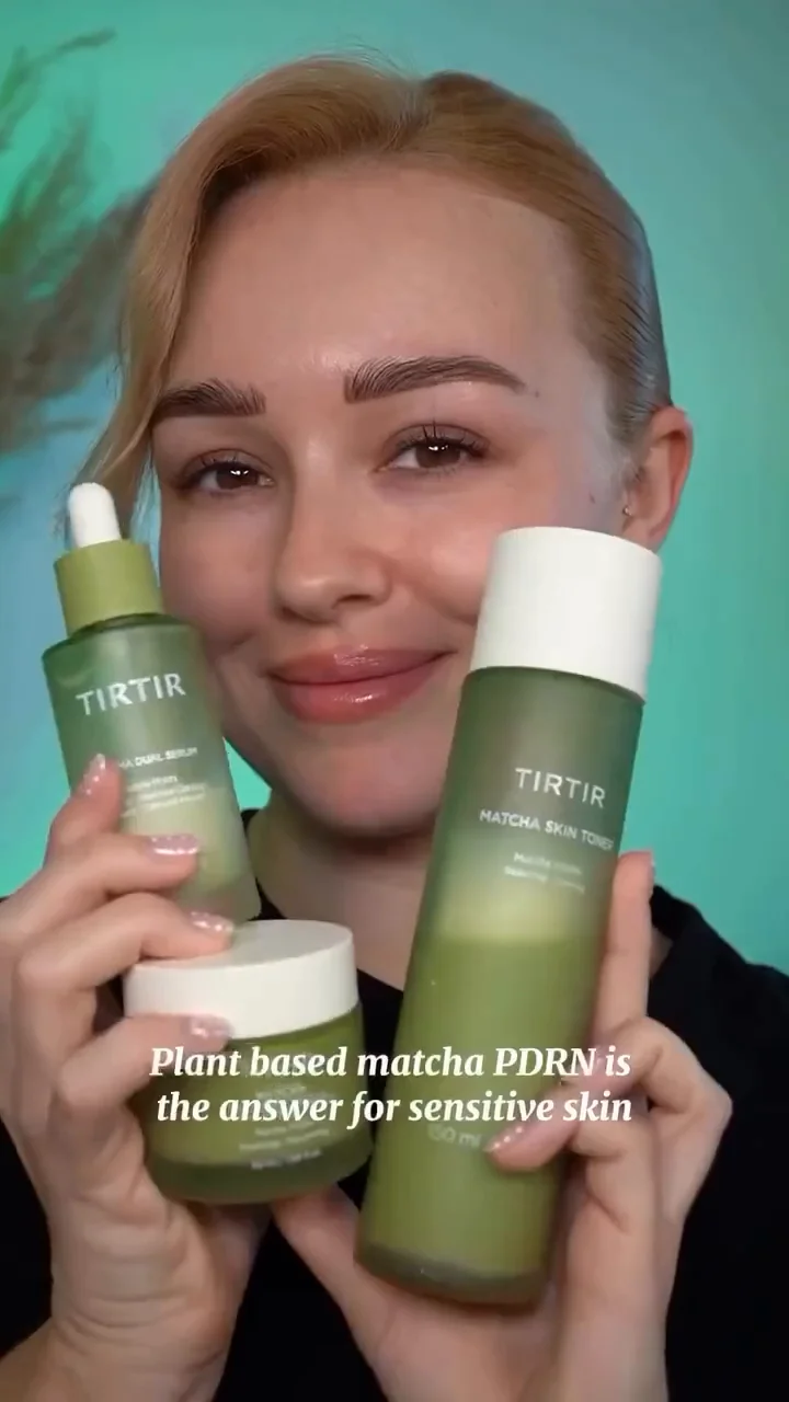 Creator presenting skincare products in a campaign reel